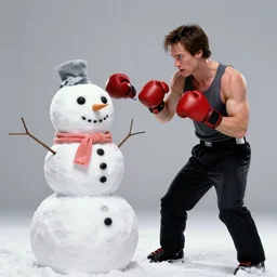 keanu reeves boxing with a snowman