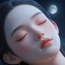 sci - fi, close - up, 3 d, night, moon rays, sleepy fashion model face, cinematic, clouds, sun rays, vogue cover style, poster art, blue mood, realistic painting, intricate oil painting, high detail illustration, figurative art, multiple exposure, poster art, 3 d, by tooth wu and wlop and beeple and greg rutkowski