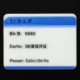 worn identity card, textured, embossed texture, dotted plastic, white and blue, lab card, access card, scientist identity card, 1 9 8 0 s sci - fi,