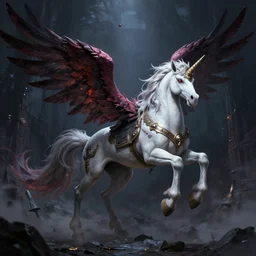 phoenix unicorn dark fantasy art
