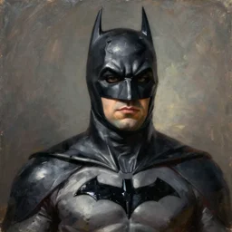 portrait of Batman, painted by Jean-Joseph Benjamin-Constant, oil on canvas