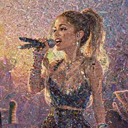 a wholesome Cyberpunk illustration of Ariana Grande singing, studio Ghibli, Pixar and Disney animation, sharp, Rendered in Redshift and Unreal Engine 5 by Greg Rutkowski, Bloom, dramatic lighting, sunrise