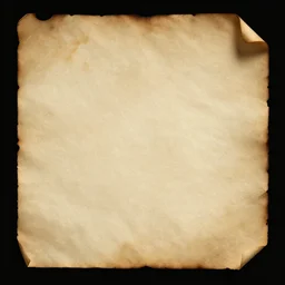 blank parchment, weathered, burned edges, stained