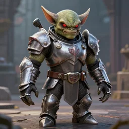 armored goblin, red eyes, from gran theft auto v