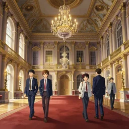interior of buckingham palace, royal collection trust, as photographed by hills & saunders, finely detailed perfect art, gapmoe yandere grimdark, trending on pixiv fanbox, painted by greg rutkowski makoto shinkai takashi takeuchi studio ghibli
