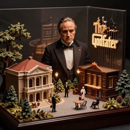 The Godfather movie scene diorama, ultra realistic”