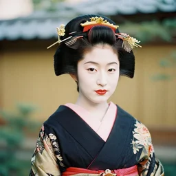 Portrait Photograph of a Japanese Geisha Bergger Pancro 400