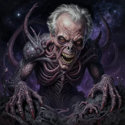 rudy giuliani cringing, cosmic horror painting, elegant intricate digital painting artstation concept art by mark brooks and brad kunkle detailed
