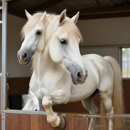 A majestic Pegasus in a stable, award winning, hyperrealistic, masterpiece