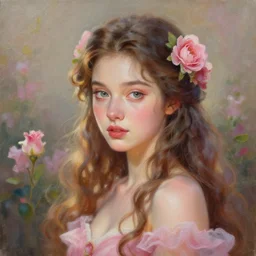 A very detailed beautiful portrait painting of the flower princess, 8k, trending on artstation cgsociety, masterpiece.
