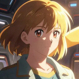 anime portrait pokemon, futuristic science fiction, mucha, hard shadows and strong rim light, art by jc leyendecker and atey ghailan and sachin teng