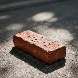 lone brick sitting on the pavement