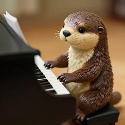 otter playing piano as a toy, high detailed, 8 k, vinyl figure, kodak photo