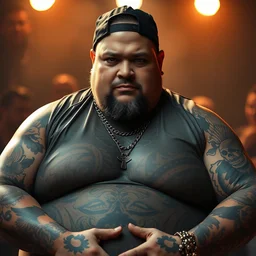the rock if he was a fat gangsta rapper covered in tattoos photo