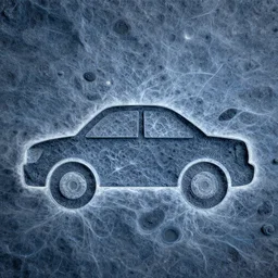reaction diffusion pattern in the shape of a car