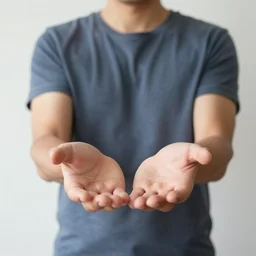 a man holding his arms and hands out to show visual indication of this much