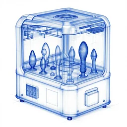 blueprint of womanizer, technical drawing, fun factory, vibrators, adult toys, industrial design, consumer electronics, hi tech