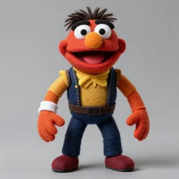 a still from scorpion from mortal kombat as a muppet in mortal kombat ( 1 9 9 5 ). highly detailed felt. hyper real photo. 4 k.