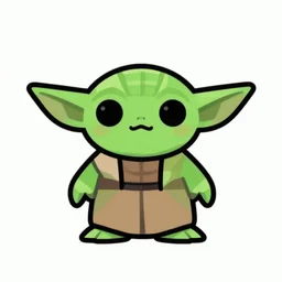 kawaii yoda icon, trending on deviantart, minimalistic illustration, geometric