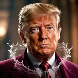 donald trump as willy wonka in avengers movie, fantasy, splash art, avengers movie, movie still, detailed face, photorealistic facial features, cinematic lighting, dramatic, octane render, long lens, shallow depth of field, bokeh, anamorphic lens flare, 8 k, hyper detailed, 3 5 mm film grain
