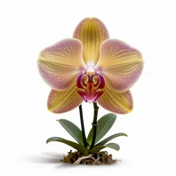 giant orchid, photorealistic wildlife photography, full body, isolated on a pure white background, centered, entire subject in frame, sharp focus, soft studio lighting
