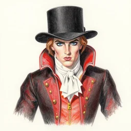 colored pencil drawing of napoleon dynamite by lisa frank