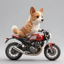 a dog riding a motorcycle, amazing detailed