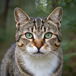 3 5 mm photograph of a cat portrait, with a double exposure of a forest