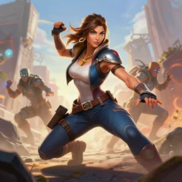 elfpunk kaley cuoco as an apex legends character digital illustration portrait design by, mark brooks and brad kunkle detailed, gorgeous lighting, wide angle action dynamic portrait