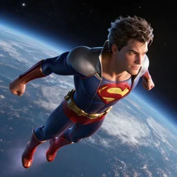 comic book character art of a unique superhero flying in space, intriguing details, fascinating, rendered in octane, unreal engine