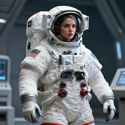 epic professional digital art of female starship astronaut in spacesuit by leesha hannigan, iris van herpen, artstation, cgsociety, wlop, epic, much wow, much detail, gorgeous, detailed, masterpiece