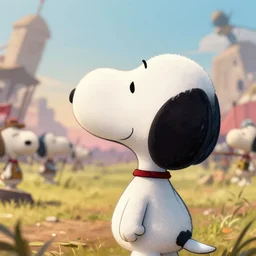 close up cinematic artwork of snoopy staring down the enemy on the battlefield by Greg Rutkowski, 4k, masterpiece