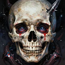 in the end i had to cry with my eyes gone from my skull, occult of the 9 th eldritch beast, cracked eye sockets of rage, shiv in the skull, concept art, 8 k, artstation, space art. future pixels, illustration trending on artstation, anime, dark fantasy of the unknown, eldritch horro surrealist painting, by peter mohrbacher
