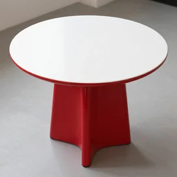 ( white ) and red ( ( shiny ) ) table