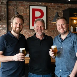 rob, bob, and dan at redchurch brewery.