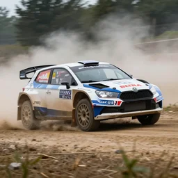 !!!!F1!!!! rally car driving on off-road. High speed photography, motion blur, photograph, midday, muted colors, motion blur, mist