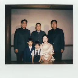 kim jong creepy family, polaroid