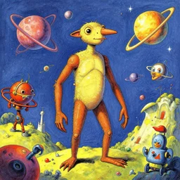 ( ( ( ( a humanoid creature on other planets that appear intelligent. ) ) ) ) by mœbius!!!!!!!!!!!!!!!!!!!!!!!!!!!, overdetailed art, colorful, artistic record jacket design