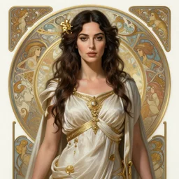 Monica Bellucci  as a Roman Goddess, cute, fantasy, intricate, elegant, highly detailed, digital painting, 4k, HDR, concept art, smooth, sharp focus, illustration, art by artgerm and H R Giger and alphonse mucha