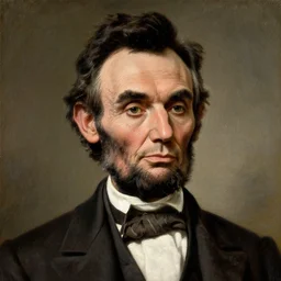 upper body portrait of united states president abraham lincoln, paul giamatti!! portraying, paul giamatti, oil on canvas, 1 9 th century american romanticism, detail