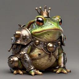 a slimy anthropomorphic toad king wearing ornate steampunk armor, smooth, intricate, elegant, digital painting, artstation, steam, grungy steel, concept art, sharp focus, octane render, illustration, art by josan gonzalez,