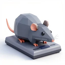 3 d render of a ps 1 rat, low poly count, raytraced, 3 0 8 0 ti