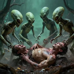aliens devouring a human