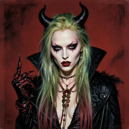 album cover of Grimes as a highly detailed super villain character by dante gabriel rossetti