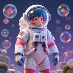 character concept of an astronaut suit with a fishbowl for a head. vibrant colors, soft lighting, 8 k, octane render. by makoto shinkai, stanley artgerm lau, wlop, rossdraws, james jean, andrei riabovitchev, marc simonetti, krenz cushart, sakimichan, d & d trending on artstation, digital art.