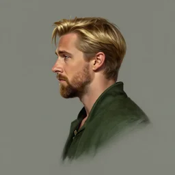 side profile centered painted portrait, ryan gosling as an elf ranger, blonde hair, arrogant, d & d, gloomhaven, matte painting concept art, art nouveau, beautifully backlit, swirly vibrant color lines, fantastically gaudy, aesthetic octane render, 8 k hd resolution, by ilya kuvshinov and cushart krentz and gilleard james