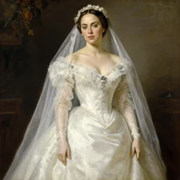 gal gadot painted by ingres, dressed as a bride, aristocratic pose, oil painting