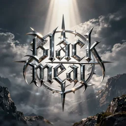 black metal band logo, metal font, unreadable, futuristic font