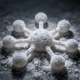 neurons network made of salt crystals, macro photography, scientific,