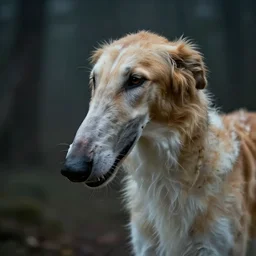 borzoi with a facehugger on its twisted nose, photorealistic, fantasy, moody, ultradetail